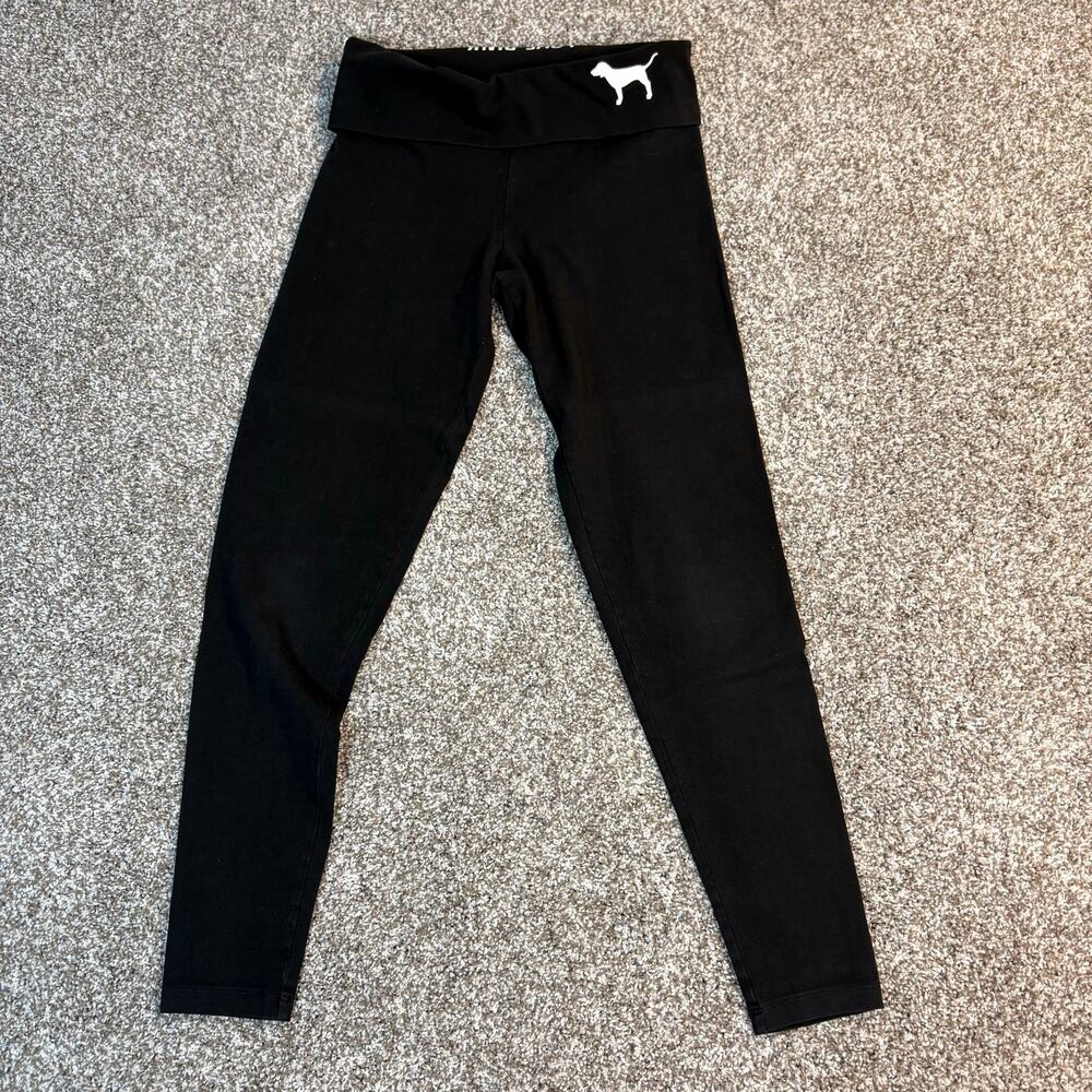 Y2K VS PINK Foldover Leggings Small Love Pink Dogp